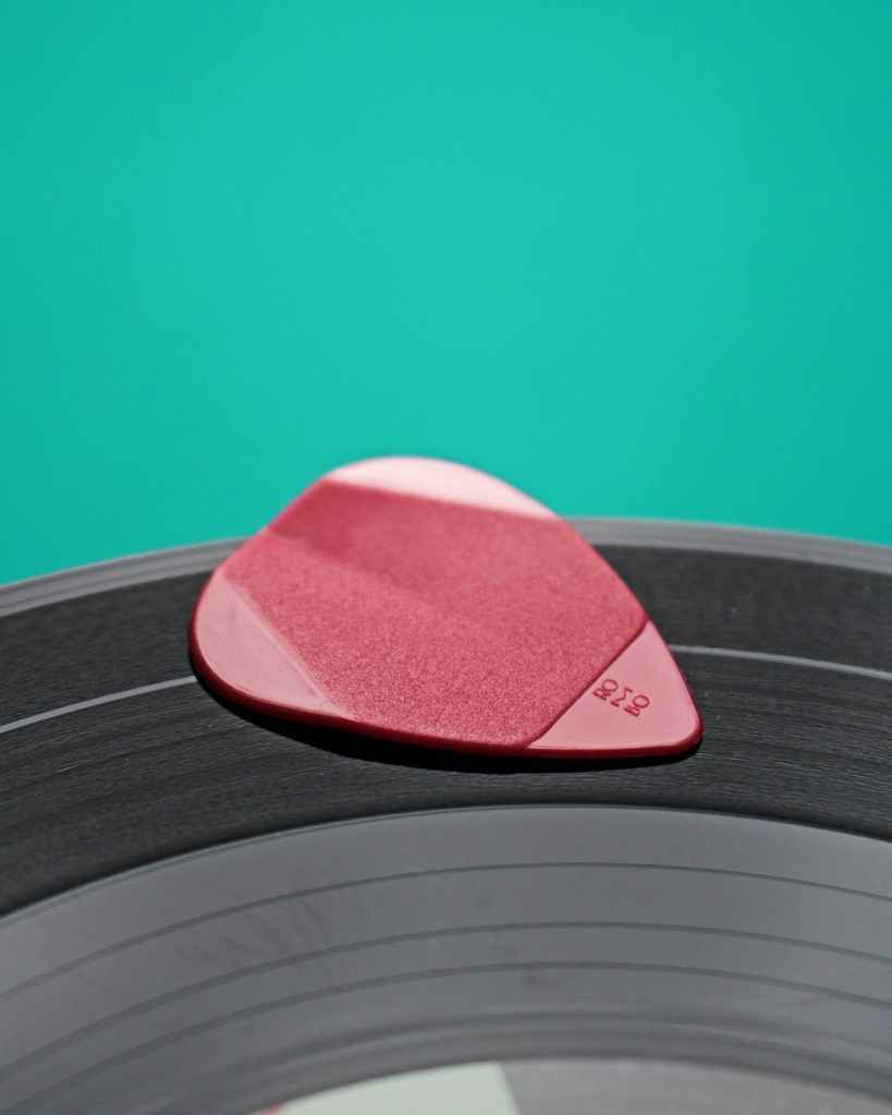 A photo of a guitar pick