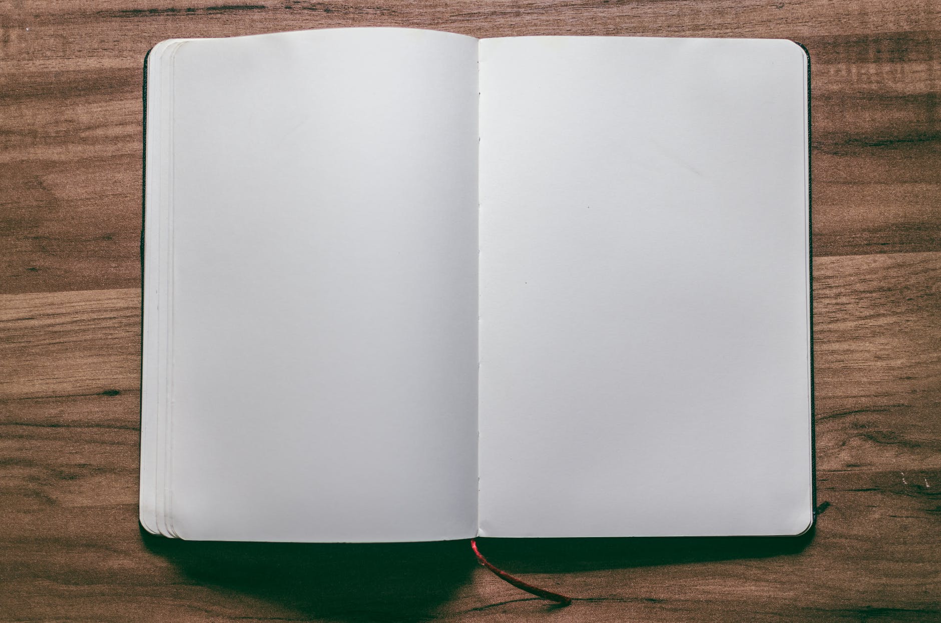 An open, blank journal
